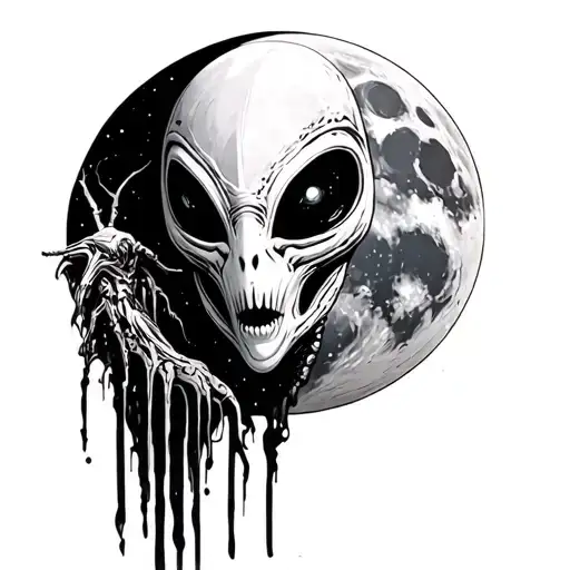 Alien And The Moon