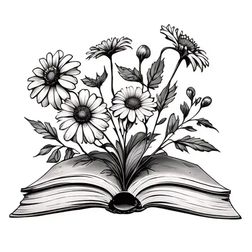 Book With Flowers Growing Out Of It