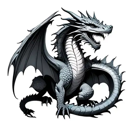 Dragon With Wings That Look Like A Book Pages