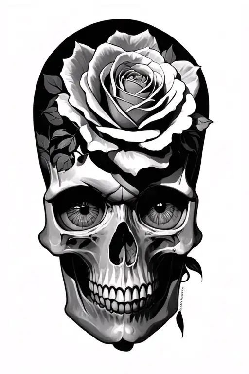 1 Skull Roses Growing In Eyes