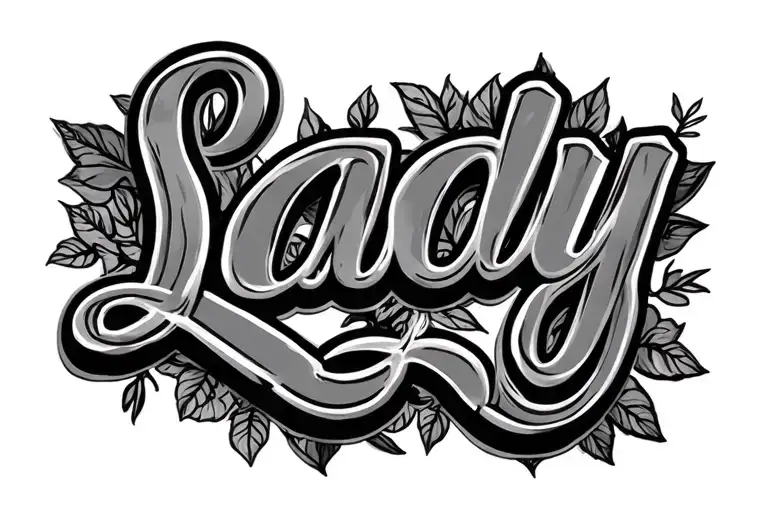 The Word Lady In Cursive Font