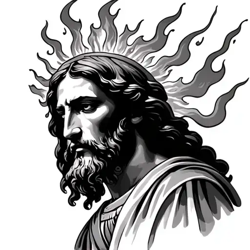 Jesus With Flames Coming From Eyes