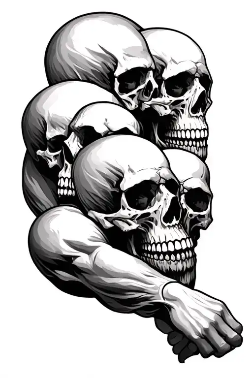 Skulls In A Band Around Bicep