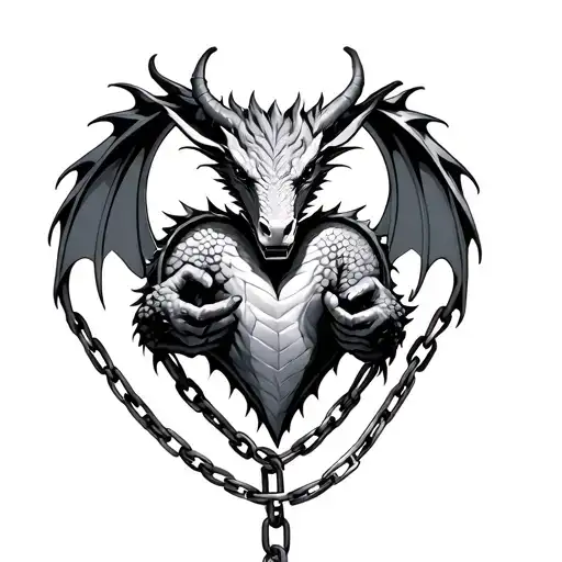 Dragon Holding Chained Hart