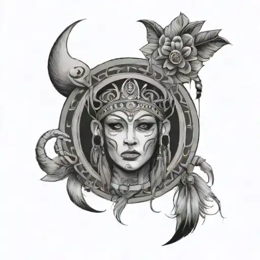 Female Shaman Arm Band Tattoo Design