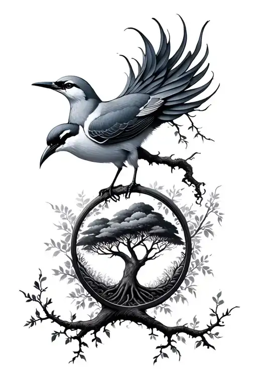 Anka Bird And Tree Of Life