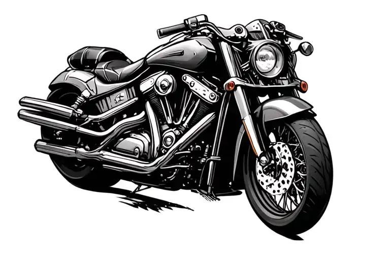 Generate A Tattoo Design The Shows The Love For Motorcycles And Coding