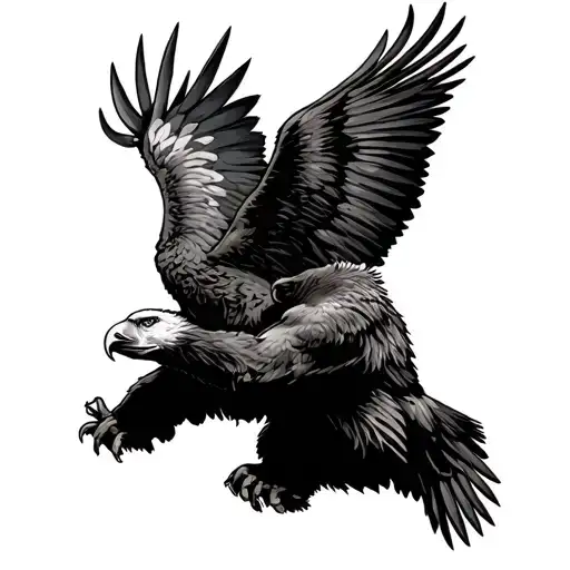 Bear Fighting An Eagle