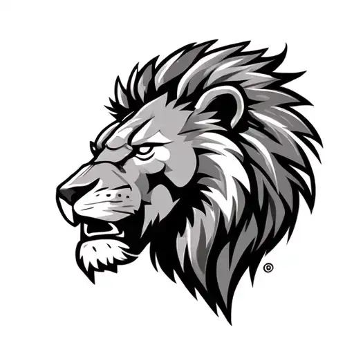 Lion Head With Kansas Jayhawks Colors And Nuggets Logo Abstract