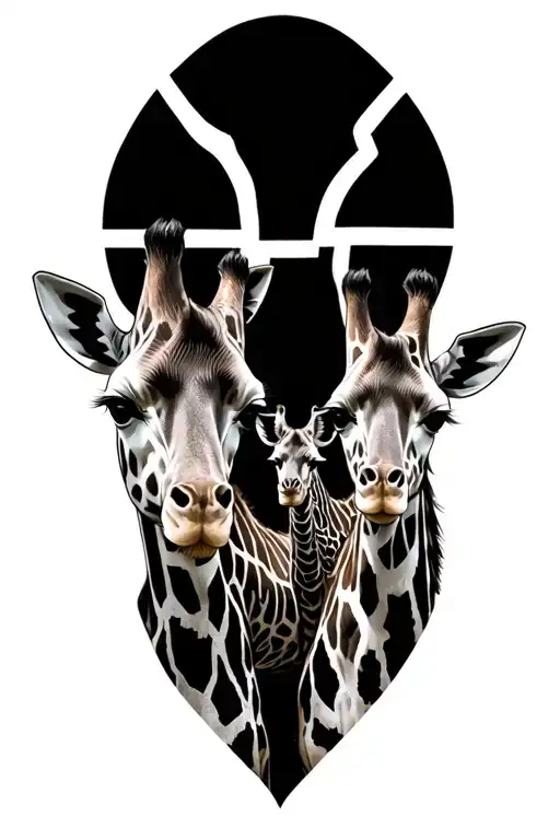 Giraffe Family Posing