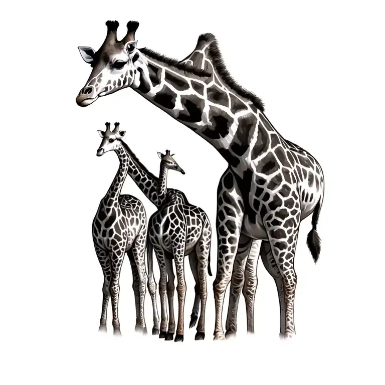 Giraffe Family Posing