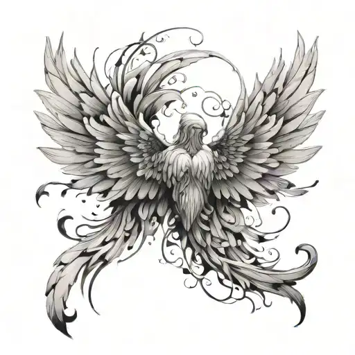 Bird Wings Transforming Into Angel Wings