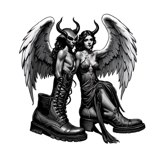 Devil On One Boot Angel On The Other