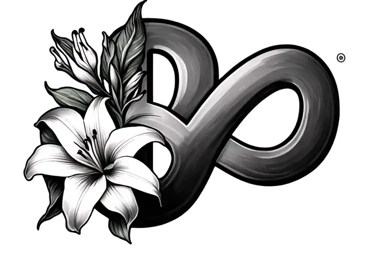 Letter D Stargazer Lily Infinity Symbol