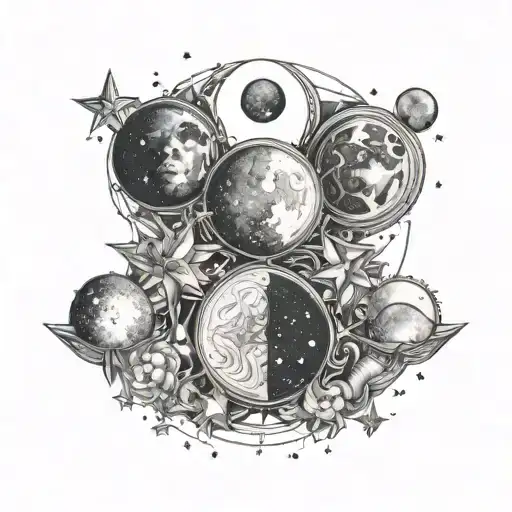 Moon Phases And Stars