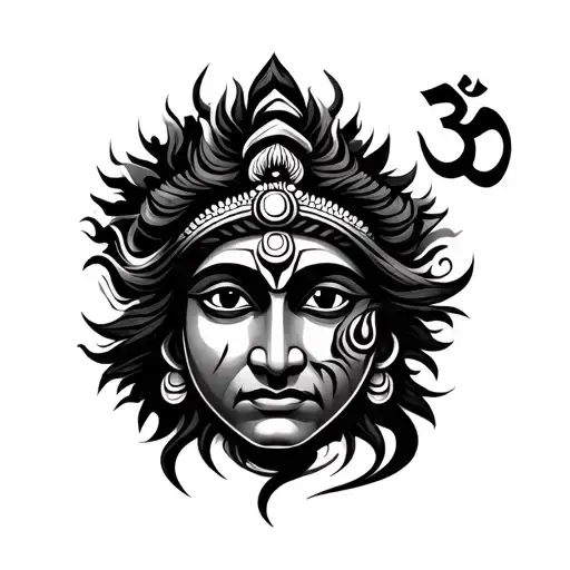 Shiva Third Eye With Trishul And Om Symbol
