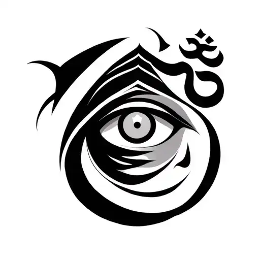 Shiva Third Eye With Trishul And Om Symbol Surrounded