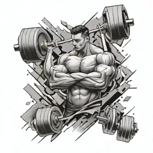 An Abstract Representation Of Strength And Determination In The Gym