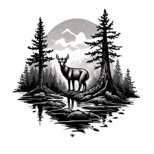 Woodland Themed Tattoo For My Son Colton