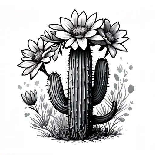 Saguaro Cactus With Crown Flowers