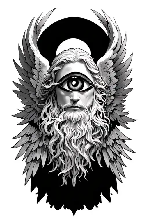 Archangel Seraphim With Number 8 As The Eye