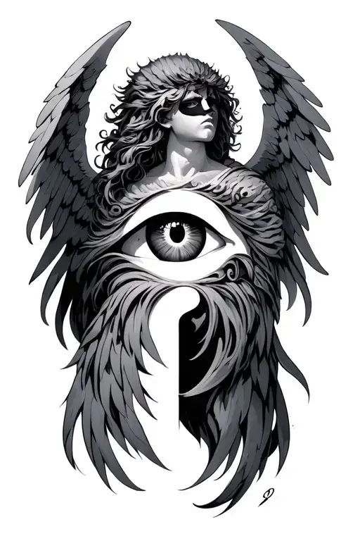 Archangel Seraphim With Number 8 In The Eye