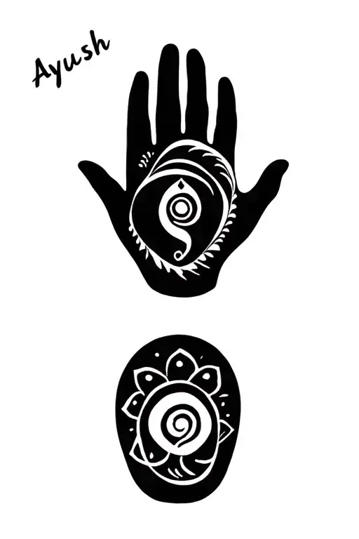 Ayush Name Written On Fingure