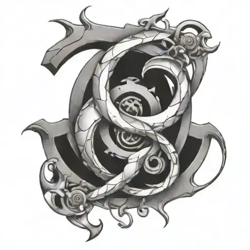 Omega Symbol Intertwined With Elements