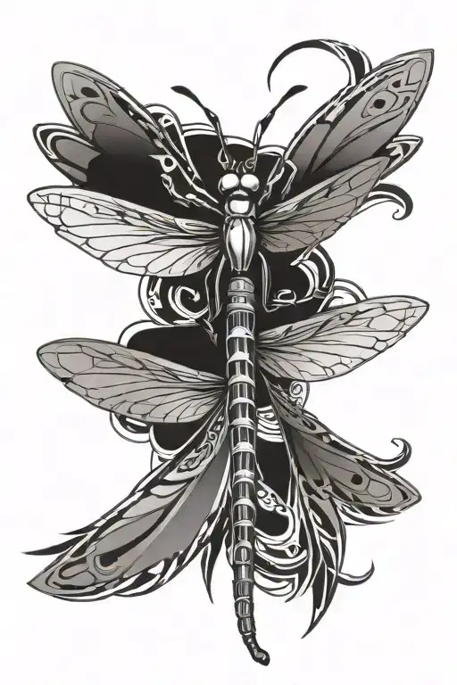 Tribal Dragonfly Simple Lines