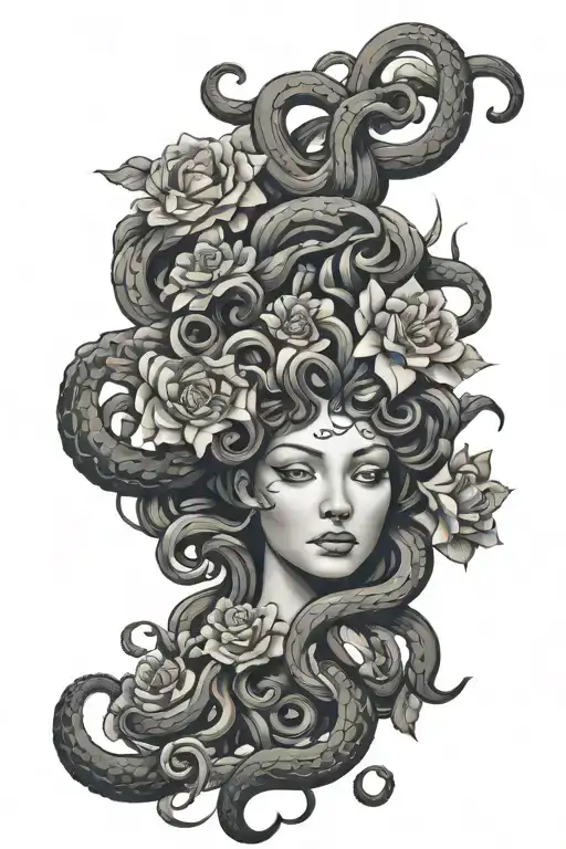 Medusa And Flowers