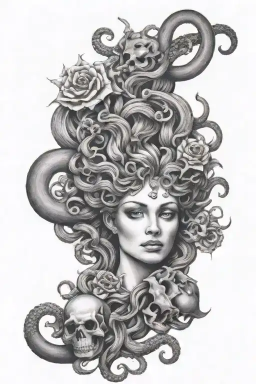 Medusa Holding Skull