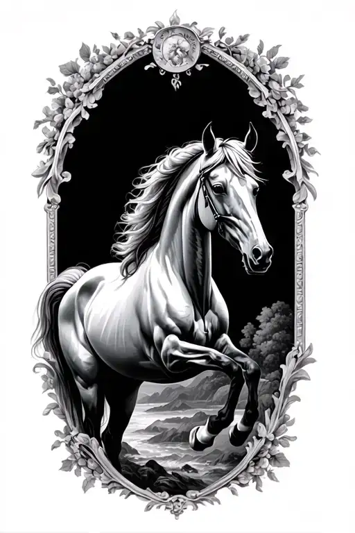 Delftware With Horse At Center