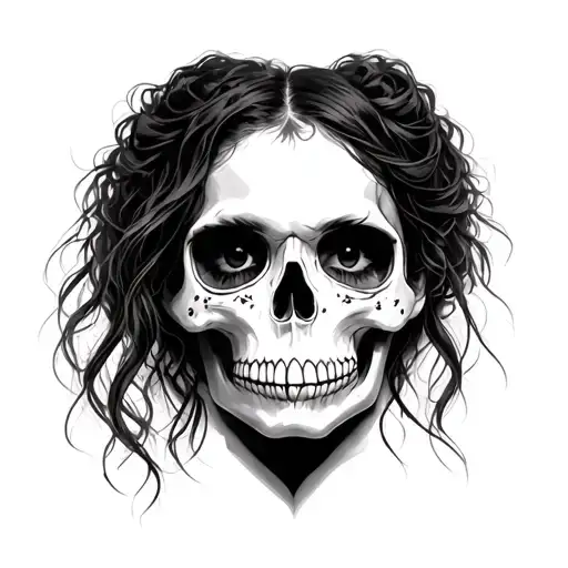 Jenna Ortega Half Skull Face