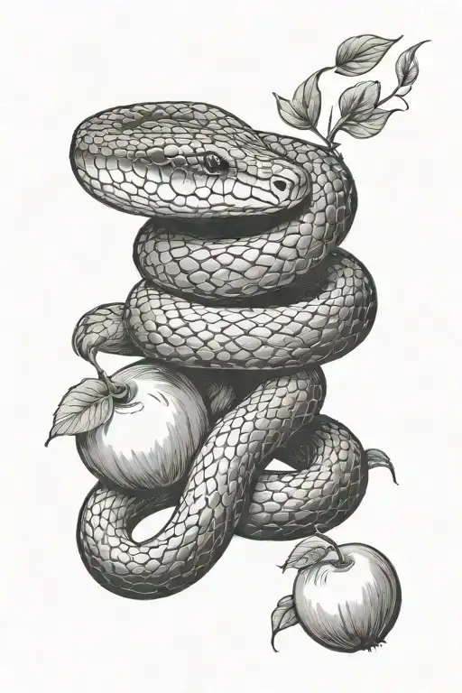 A Snake Around A Little Apple In The Forearm