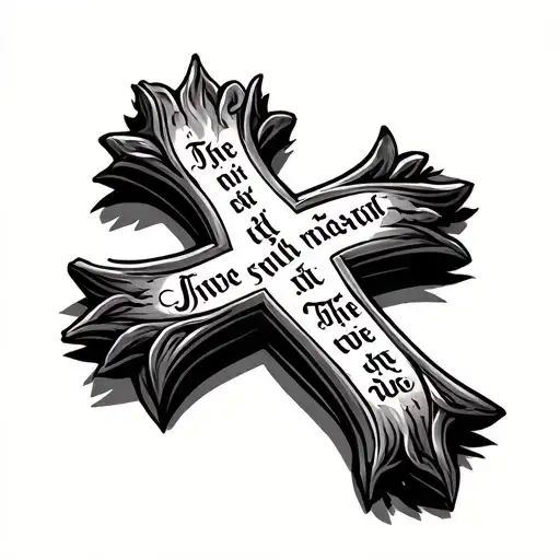 Religious Cross With Text