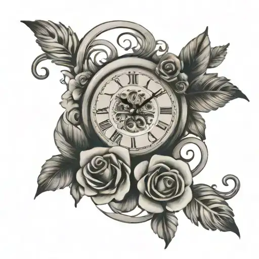 Rip Mama 4 Kids Clock Flower Intertwined