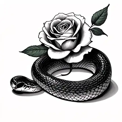 Snake With A Rose