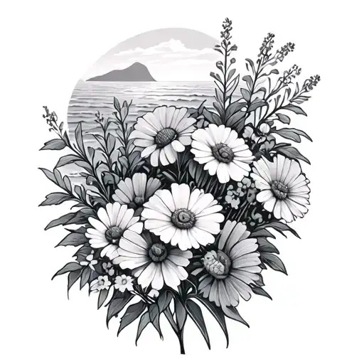 Big Sur California Wildflowers And The Ocean