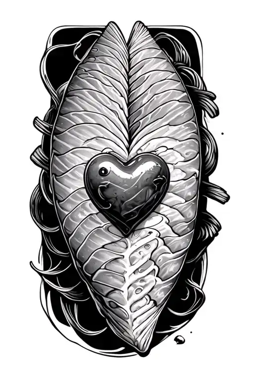 Sashimi With Wasabi And Heart