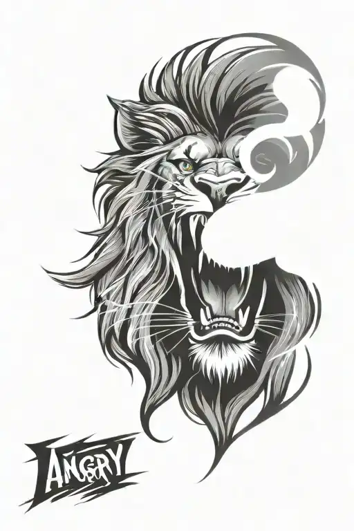 Angry Lion Head