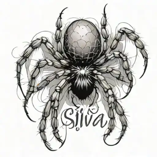 Small Simple Spider With Word Silva In Middle Small
