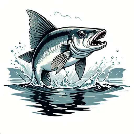 Catfish Jumping Out Of Water