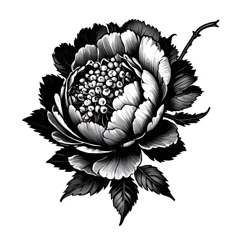 Peony And Hawthorne Flower