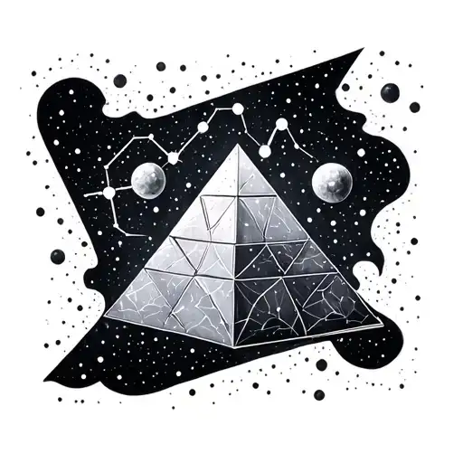 Gemini Constellation And Pyramid