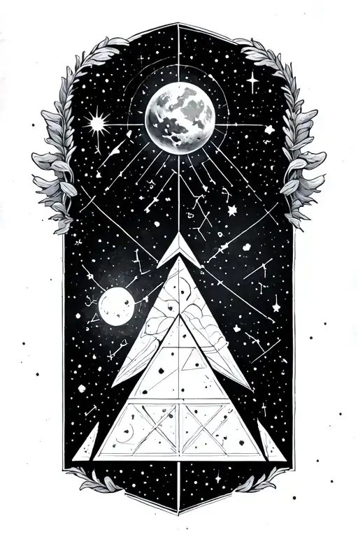 Gemini Constellation And Pyramid