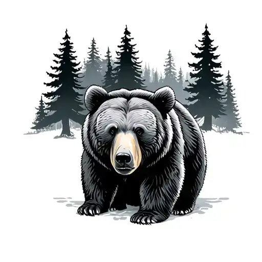 Bear With Trees