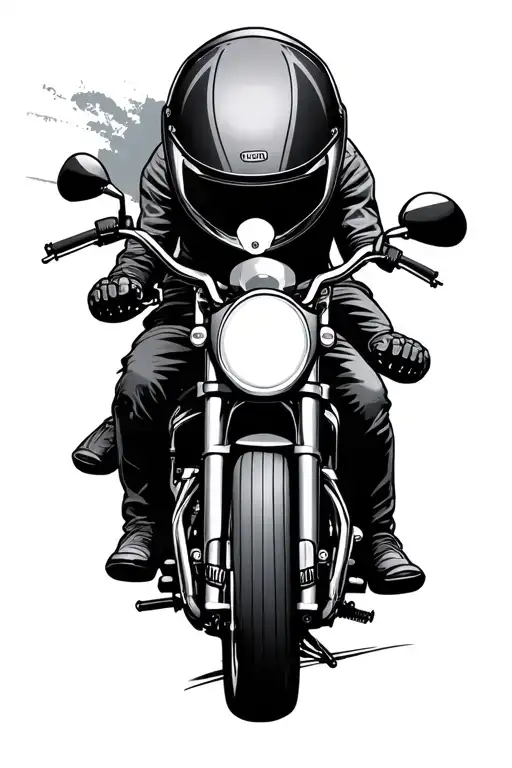 Motorbike Riding And Helmet Surrounded