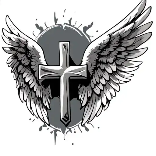 Cross With Angel Wings