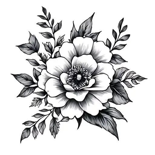 Floral Neck Tattoo Small