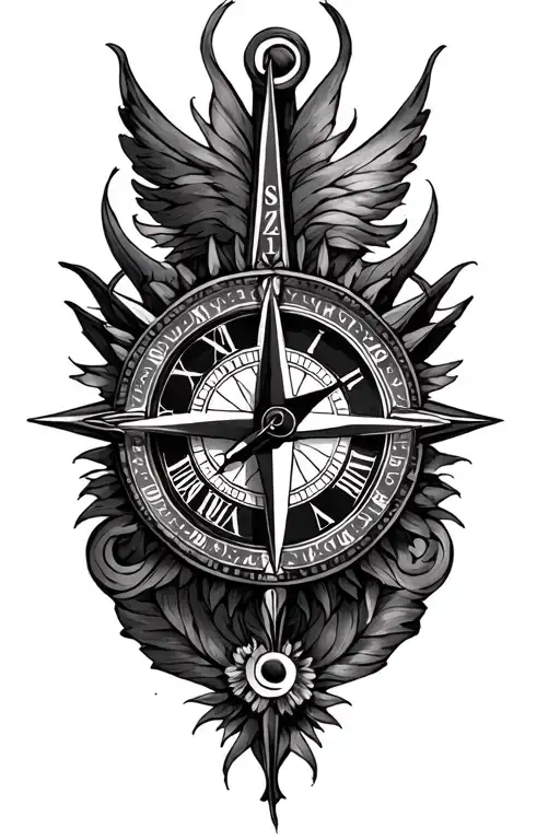 Compass Rose Women Clock Face